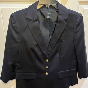 Ann Taylor Navy Blazer with Gold buttons